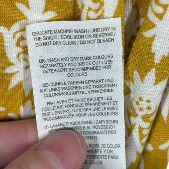 Boden Yellow & White Short Sleeve Dress with Pockets Women's US Size 4 Petite - Picture 9 of 9